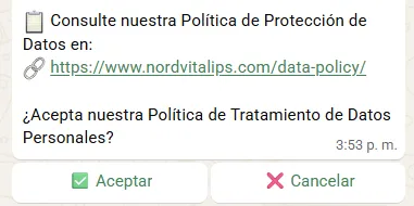 Paso 3: Aceptar política de tratamientos personales